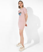 Women's Pink Printed Regular Fit Dress