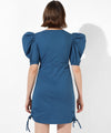 Women's Solid Blue Regular Fit Dress