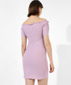 Women's Solid Lavender Regular Fit Dress