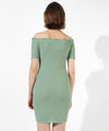 Women's Solid Olive Green Regular Fit Dress