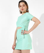 Women's Solid Mint Green Regular Fit Dress