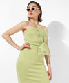 Women's Solid Green Regular Fit Dress