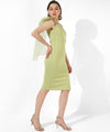 Women's Solid Green Regular Fit Dress