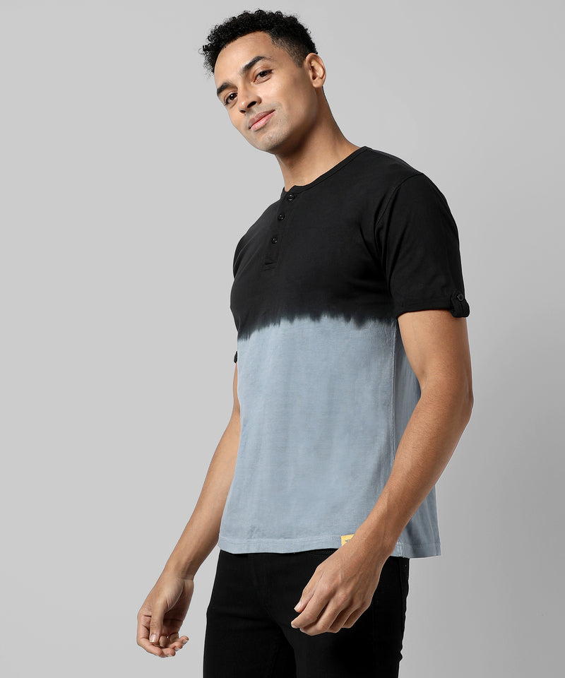Men's Multicolour Colourblocked Regular Fit Casual T-Shirt