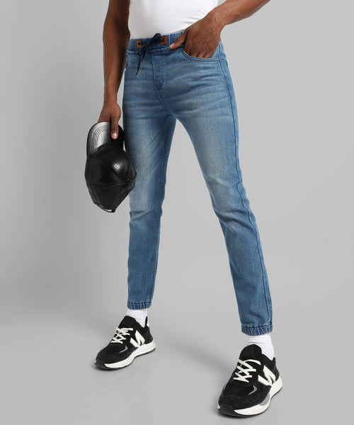 Men's Classic Blue Light -Washed Regular Fit Denim Jeans