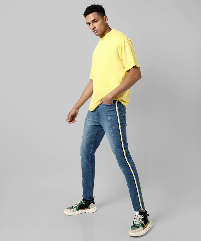 Men's Classic Blue Light-Washed Regular Fit Regular Fit Denim Jeans