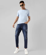 Men's Classic Blue Medium-Washed Regular Fit Regular Fit Denim Jeans