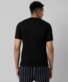 Men's Black Solid Asymmetrical Regular Fit Casual T-Shirt