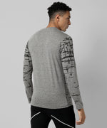Men's Grey Printed Regular Fit Casual T-Shirt
