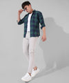 Men's Green Checkered Casual Shirt