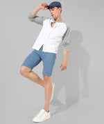 Men's White Colourblocked Casual Shirt