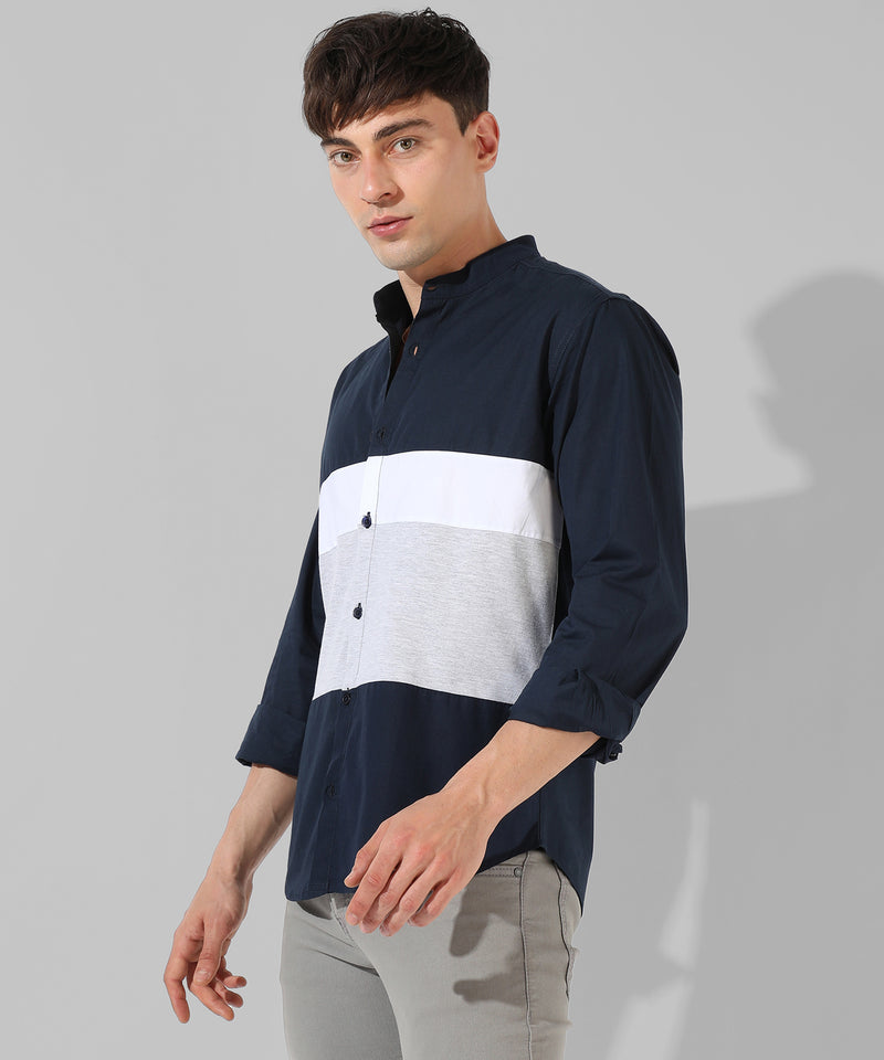 Men's Multicolour Colourblocked Casual Shirt