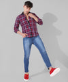 Men's Red Checkered Casual Shirt