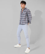 Men's Grey Checkered Casual Shirt