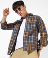 Men's Multicolour Checkered Regular Fit Casual Shirt