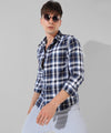 Men's Blue Checkered Casual Shirt