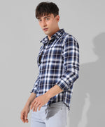 Men's Blue Checkered Casual Shirt