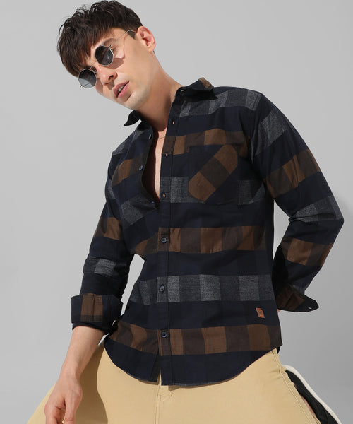 Men's Multicolour Checkered Casual Shirt
