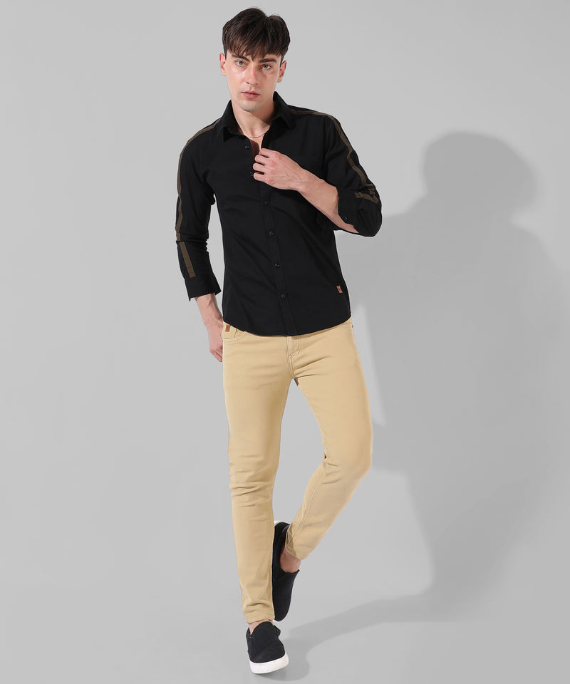 Men's Solid Black Casual Shirt