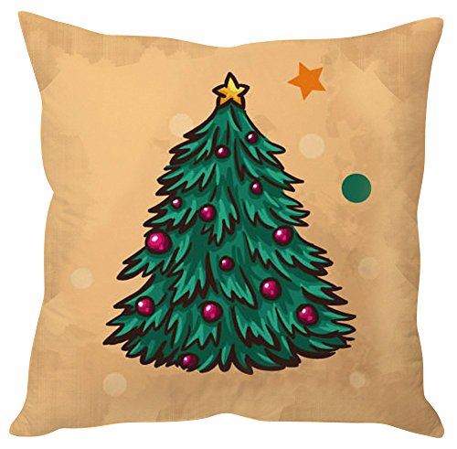 The Purple Tree HypnoLux Merry Christmas Cushion Cover For Living Room (Pack of 1 , 16x16 inch)