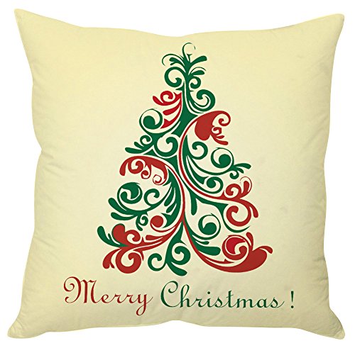 The Purple Tree CozyCloud Merry Christmas Cushion Cover For Living Room (Pack of 1 , 16x16 inch)