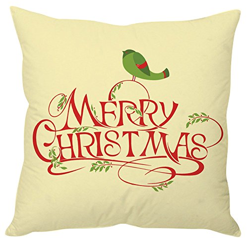 The Purple Tree Softport Merry Christmas Cushion Cover For Living Room (Pack of 1 , 16x16 inch)