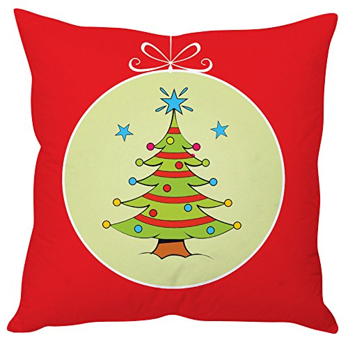 The Purple Tree Prize Merry Christmas Cushion Cover For Living Room (Pack of 1 , 16x16 inch)