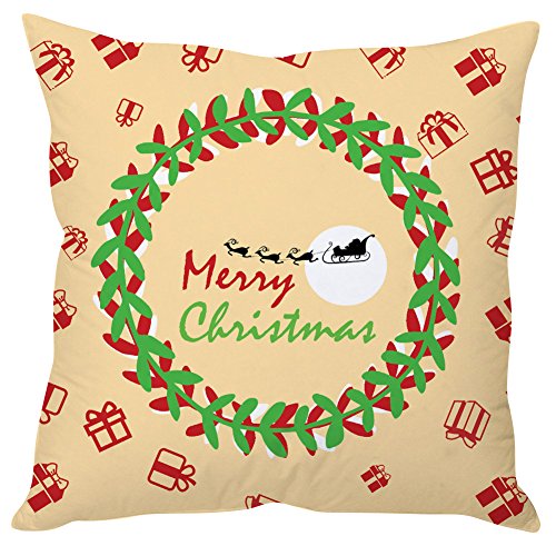 The Purple Tree Freeway Merry Christmas Cushion Cover For Living Room (Pack of 1 , 16x16 inch)