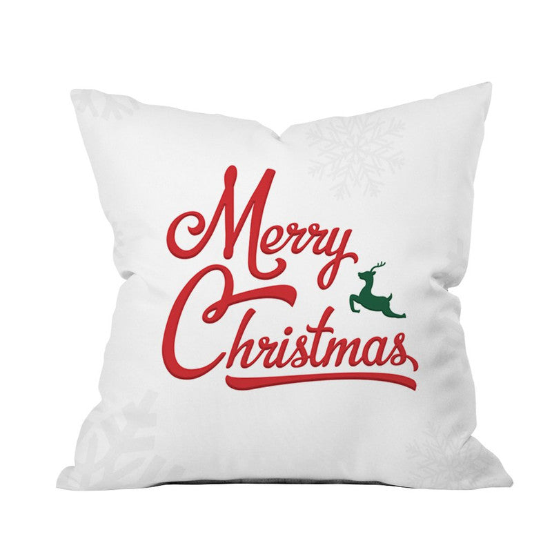 The Purple Tree Service Merry Christmas Cushion Cover For Living Room (Pack of 1 , 16x16 inch)