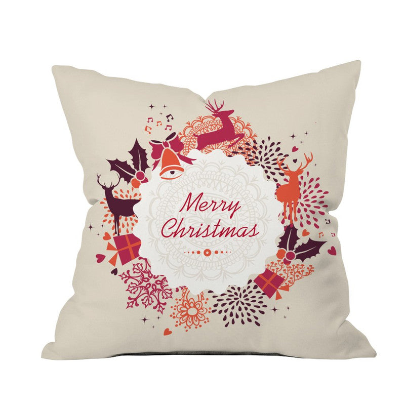 The Purple Tree The Snooze Merry Christmas Cushion Cover For Living Room (Pack of 1 , 16x16 inch)