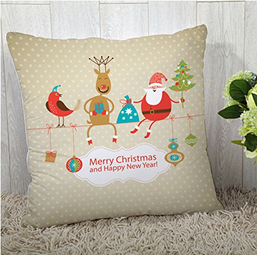 The Purple Tree Medic Flow Merry Christmas Cushion Cover For Living Room (Pack of 1 , 16x16 inch)