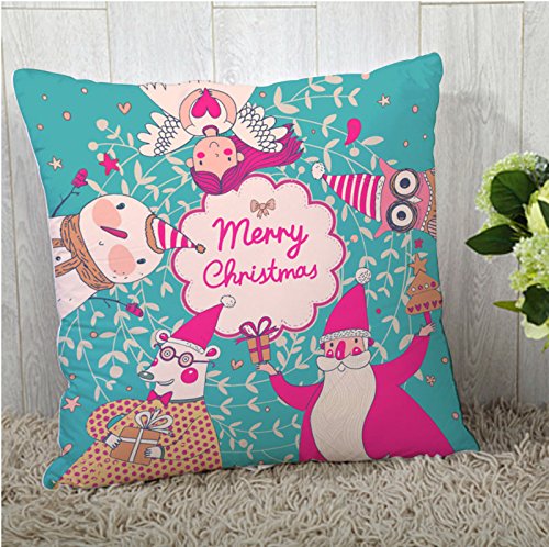 The Purple Tree Softy Merry Christmas Cushion Cover For Living Room (Pack of 1 , 16x16 inch)