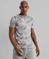 Men's Grey Printed Regular Fit Activewear T-Shirt