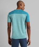 Men's Green Colourblocked Regular Fit Activewear T-Shirt