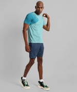 Men's Green Colourblocked Regular Fit Activewear T-Shirt