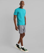 Men's Solid Aqua Blue Regular Fit Activewear T-Shirt