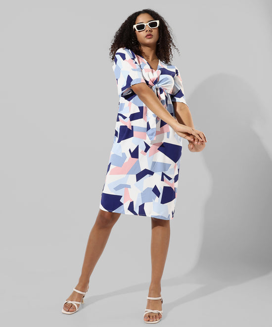 Women's Printed Multicolour Regular Fit Dress