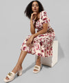 Women's White Printed Regular Fit Dress