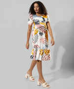 Women's Printed Multicolour Regular Fit Dress