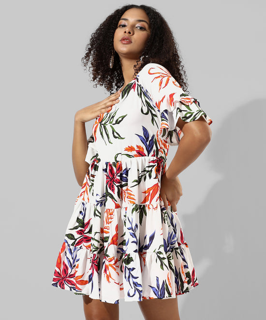 Women's Printed Multicolour Regular Fit Dress