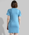 Women's Printed Light Blue Regular Fit Dress