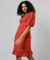 Women's Solid Red Regular Fit Dress