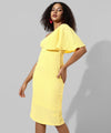 Women's Solid Yellow Regular Fit Dress