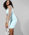 Women's Solid Light Blue Regular Fit Dress