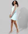 Women's Solid Light Blue Regular Fit Dress