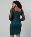 Women's Solid Green Regular Fit Dress