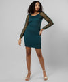 Women's Solid Green Regular Fit Dress