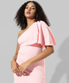 Women's Solid Pink Regular Fit Dress