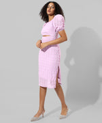 Women's Solid Lavender Regular Fit Dress