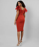 Women's Solid Red Regular Fit Dress